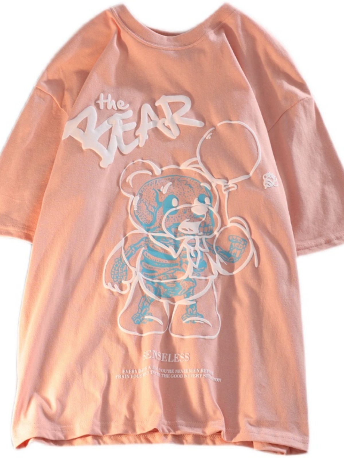 Plus Size Japanese-Style Retro Cartoon Bear Short Sleeve T-Shirt, Loose Fit for Couples, Pure Cotton, Casual Y2K Fashion Plus Size Japanese-Style Retro Cartoon Bear Short Sleeve T-Shirt, Loose Fit for Couples, Pure Cotton, Casual Y2K Fashion