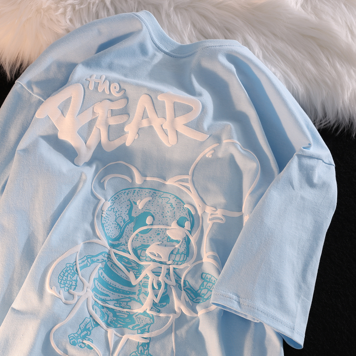 Plus Size Japanese-Style Retro Cartoon Bear Short Sleeve T-Shirt, Loose Fit for Couples, Pure Cotton, Casual Y2K Fashion Plus Size Japanese-Style Retro Cartoon Bear Short Sleeve T-Shirt, Loose Fit for Couples, Pure Cotton, Casual Y2K Fashion