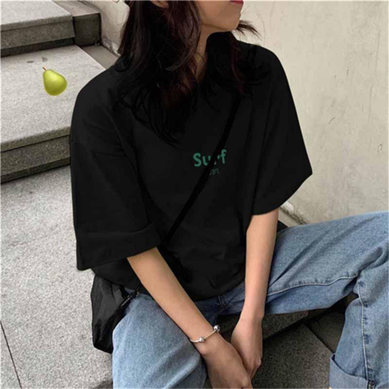 Plus Size Korean Style Loose Short Sleeve T-Shirt for Women, Harajuku Fashion, Cotton Half Sleeve Top, Trendy Y2K Ins Style Plus Size Korean Style Loose Short Sleeve T-Shirt for Women, Harajuku Fashion, Cotton Half Sleeve Top, Trendy Y2K Ins Style