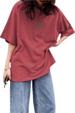 Plus Size Korean Style Loose Short Sleeve T-Shirt for Women, Harajuku Fashion, Cotton Half Sleeve Top, Trendy Y2K Ins Style
