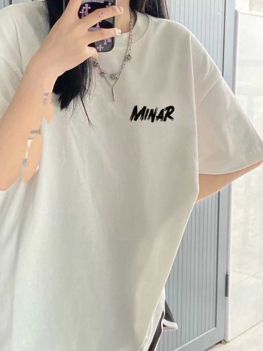 Plus Size Loose-Fit White Cotton Short Sleeve T-Shirt for Women - European Style American Retro Top Plus Size Loose-Fit White Cotton Short Sleeve T-Shirt for Women - European Style American Retro Top