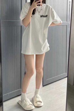 Plus Size Loose-Fit White Cotton Short Sleeve T-Shirt for Women - European Style American Retro Top