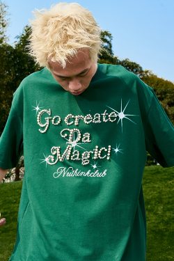 Plus Size Loose Pearl Letter Short Sleeve T-Shirt - American Vintage Unisex Summer Style 2025, Trendy Casual Wear for Y2K Fashion