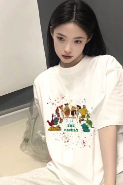 Plus Size Loose Short Sleeve Cotton T-Shirt for Women, Summer American Style Spicy Girl Design, Trendy Casual Top