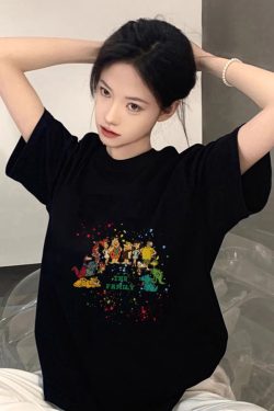 Plus Size Loose Short Sleeve Cotton T-Shirt for Women, Summer American Style Spicy Girl Design, Trendy Casual Top