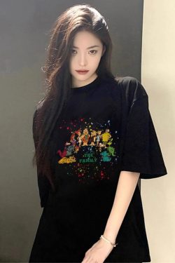 Plus Size Loose Short Sleeve Cotton T-Shirt for Women, Summer American Style Spicy Girl Design, Trendy Casual Top