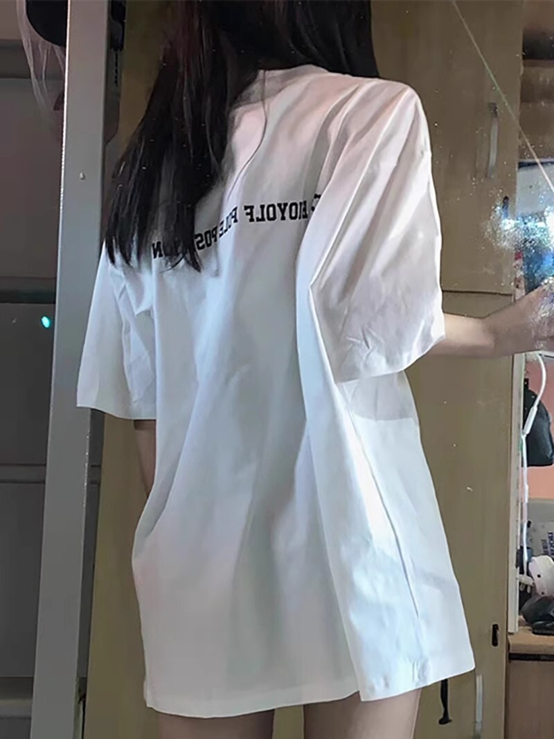 Plus-Size Oversized American-Style Pure Cotton Short Sleeve T-Shirt for Women - Casual Loose Fit Mid-Length Top Plus-Size Oversized American-Style Pure Cotton Short Sleeve T-Shirt for Women - Casual Loose Fit Mid-Length Top