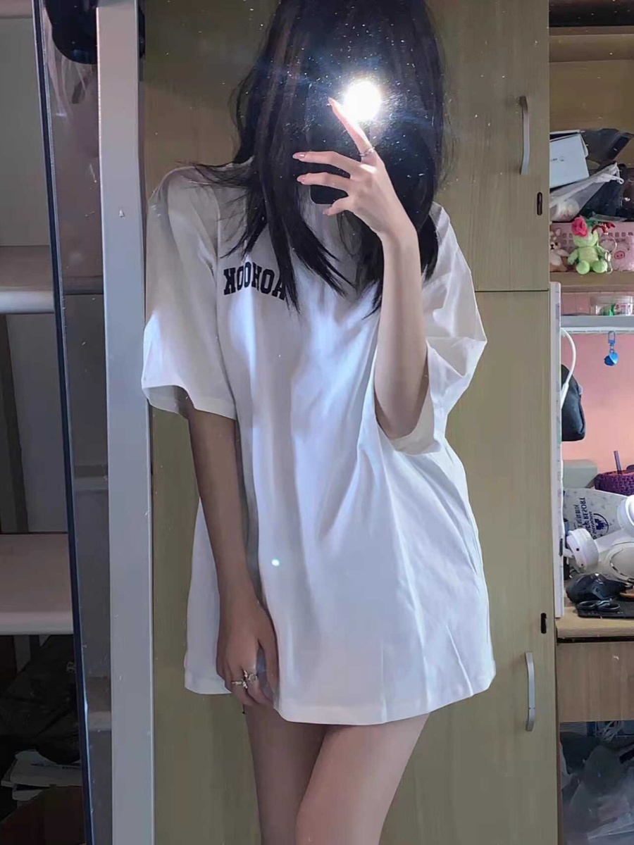 Plus-Size Oversized American-Style Pure Cotton Short Sleeve T-Shirt for Women - Casual Loose Fit Mid-Length Top Plus-Size Oversized American-Style Pure Cotton Short Sleeve T-Shirt for Women - Casual Loose Fit Mid-Length Top