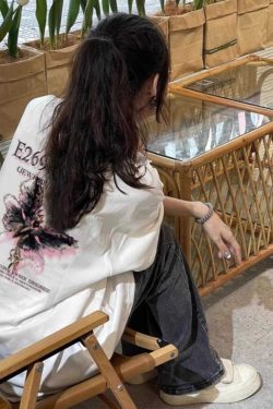 Plus Size Oversized Butterfly Print Cotton T-Shirt for Men and Women | American Style Loose Couple Top | Casual Streetwear