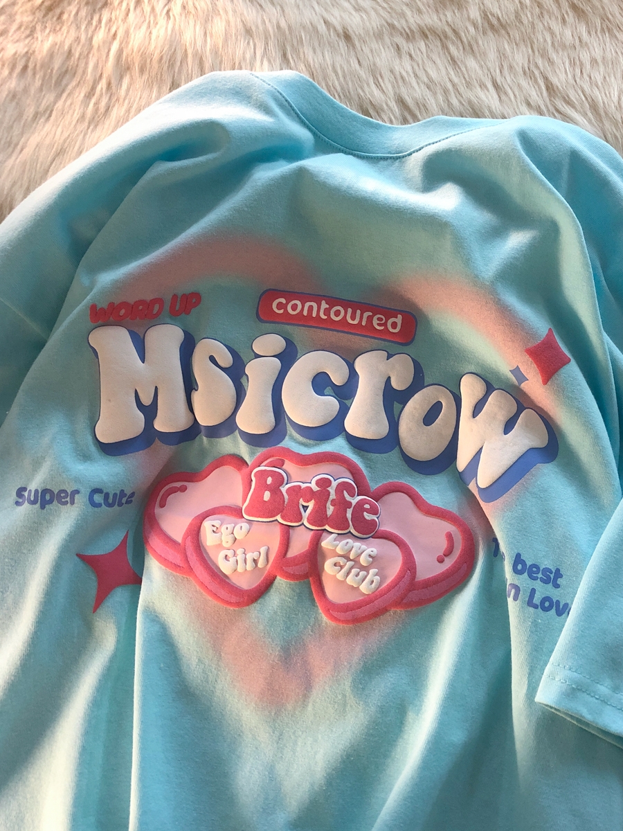 Plus Size Oversized Love Letter Short Sleeve Cotton T-Shirt for Couples - Casual Chic, Everyday Wear Plus Size Oversized Love Letter Short Sleeve Cotton T-Shirt for Couples - Casual Chic, Everyday Wear