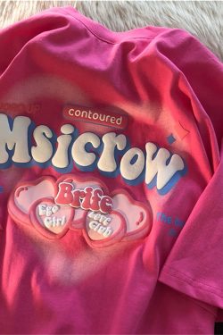 Plus Size Oversized Love Letter Short Sleeve Cotton T-Shirt for Couples - Casual Chic, Everyday Wear