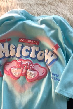 Plus Size Oversized Love Letter Short Sleeve Cotton T-Shirt for Couples - Casual Chic, Everyday Wear