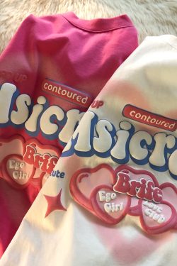 Plus Size Oversized Love Letter Short Sleeve Cotton T-Shirt for Couples - Casual Chic, Everyday Wear