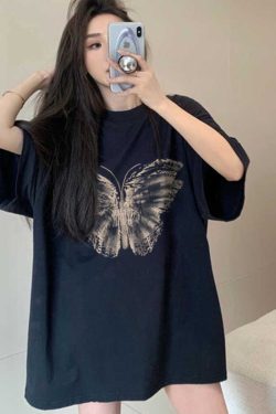 Plus Size Oversized Retro American Short Sleeve T-Shirt for Women - Trendy Loose Mid-Length Top