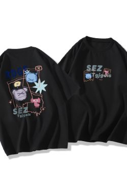 Plus Size Oversized Short Sleeve T-Shirt for Men and Women, Trendy Loose Fit Cotton Couple Top, Casual Streetwear