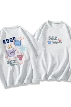 Plus Size Oversized Short Sleeve T-Shirt for Men and Women, Trendy Loose Fit Cotton Couple Top, Casual Streetwear