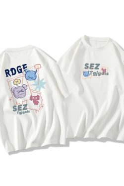 Plus Size Oversized Short Sleeve T-Shirt for Men and Women, Trendy Loose Fit Cotton Couple Top, Casual Streetwear