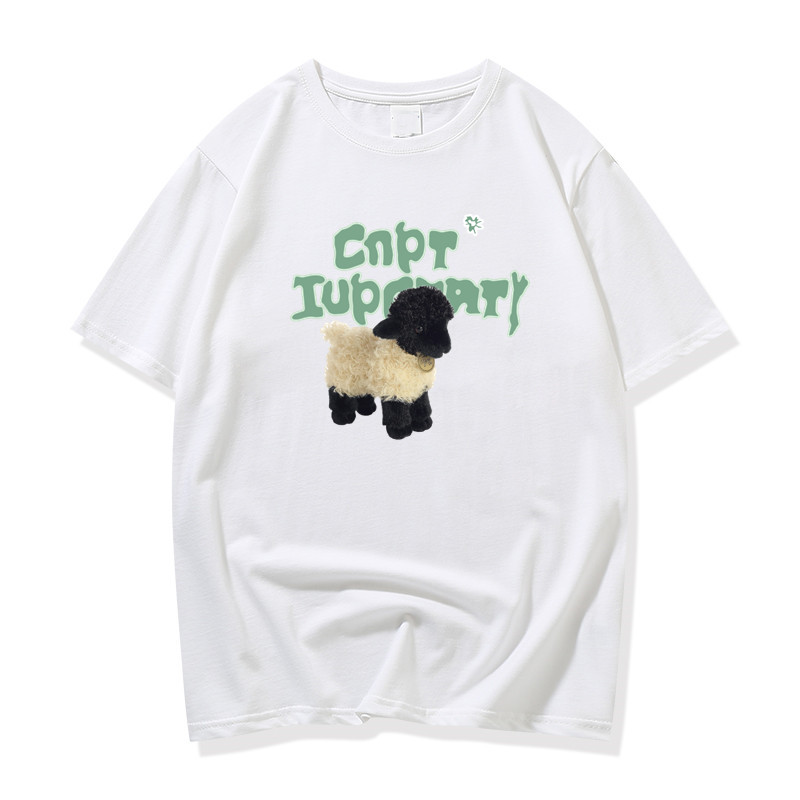 Plus-Size Oversized Short Sleeve T-Shirt for Men & Women - American Retro Loose-Fitting Pure Cotton Couple Top Plus-Size Oversized Short Sleeve T-Shirt for Men & Women - American Retro Loose-Fitting Pure Cotton Couple Top