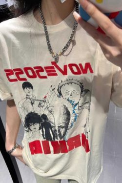 Plus Size Retro American Cotton Short Sleeve T-Shirt for Men and Women, Trendy Loose Fit Summer Couples Top