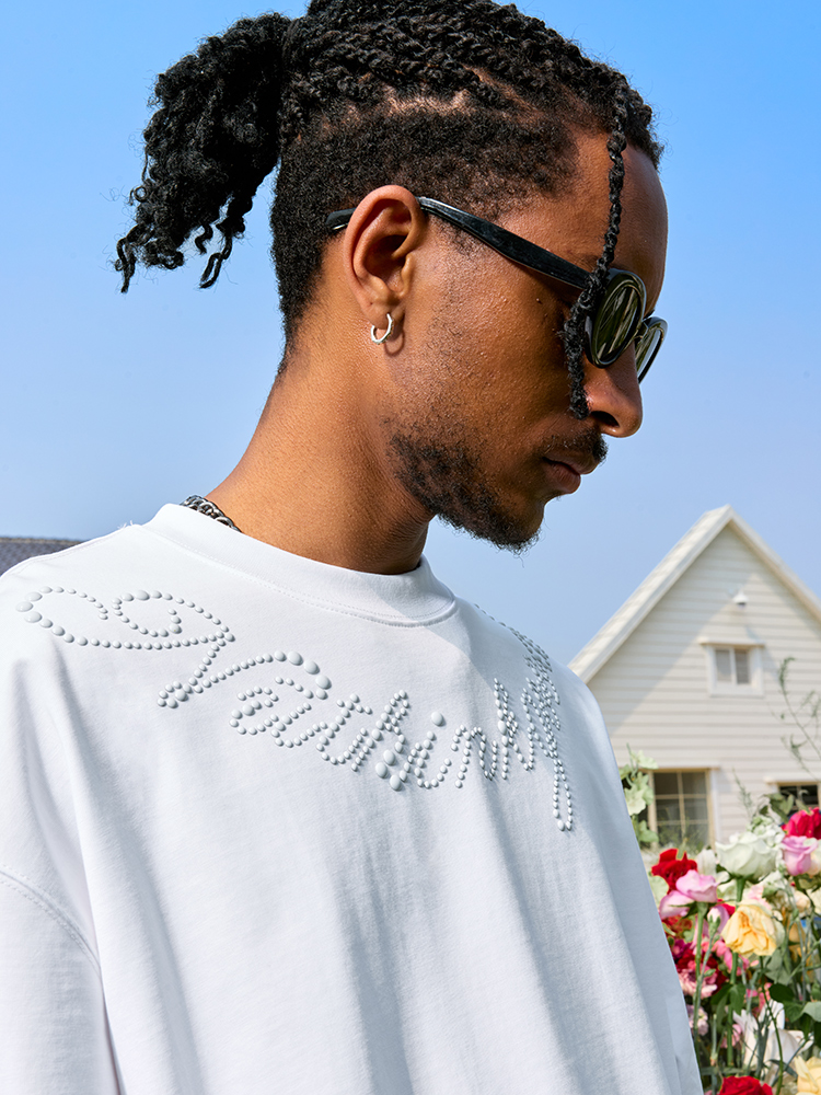 Plus Size Rhinestone Letter Short Sleeve T-Shirt for Men - American Vintage Trendy Heavyweight 90s Style 2025 Collection Plus Size Rhinestone Letter Short Sleeve T-Shirt for Men - American Vintage Trendy Heavyweight 90s Style 2025 Collection