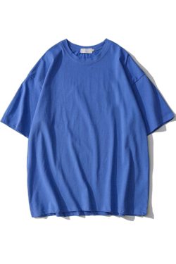 Plus-Size Solid Color Oversized Short-Sleeve T-Shirt for Men and Women - Casual Loose-Fit Basic Tee