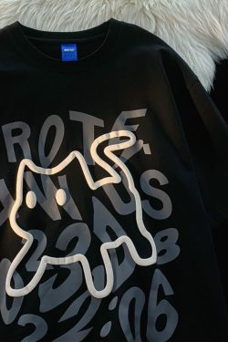 Plus-Size Unisex Cotton Short-Sleeve T-Shirt with Letter Print - Trendy Loose-Fitting Couple's Top for Casual Y2K Style