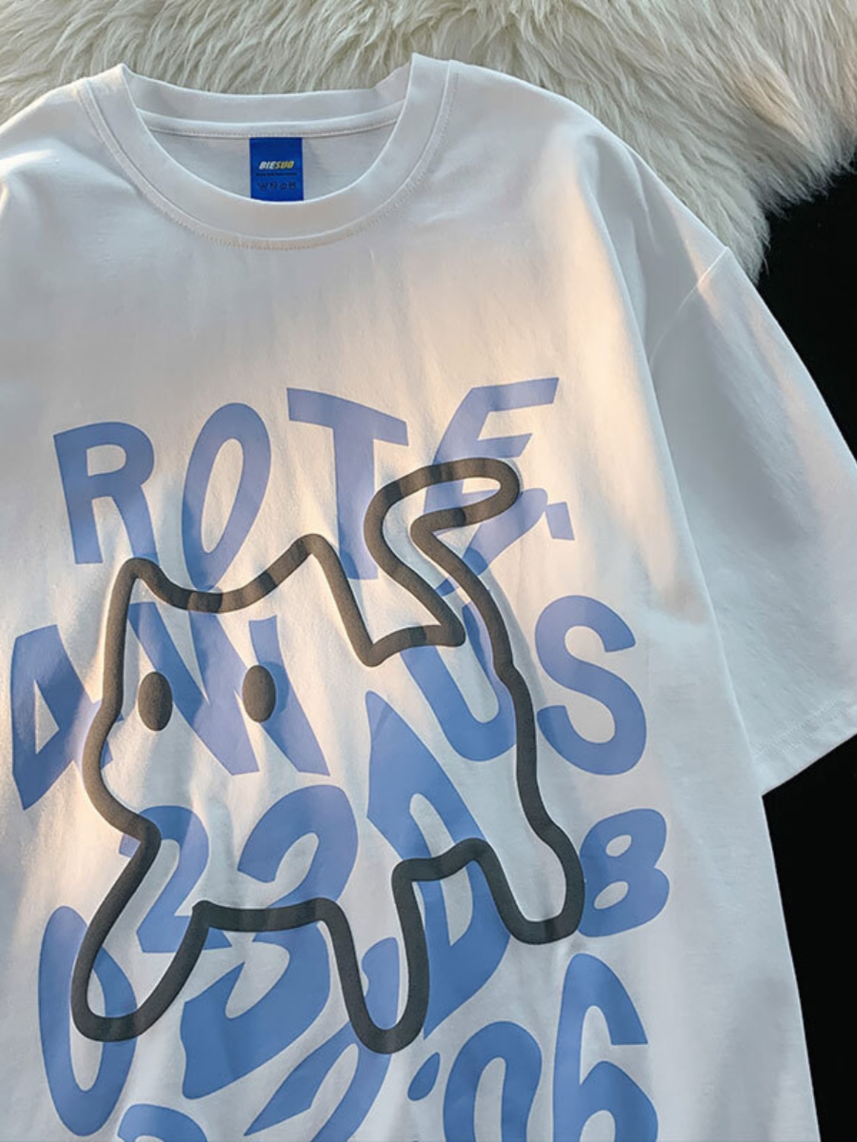 Plus-Size Unisex Cotton Short-Sleeve T-Shirt with Letter Print - Trendy Loose-Fitting Couple's Top for Casual Y2K Style Plus-Size Unisex Cotton Short-Sleeve T-Shirt with Letter Print - Trendy Loose-Fitting Couple's Top for Casual Y2K Style