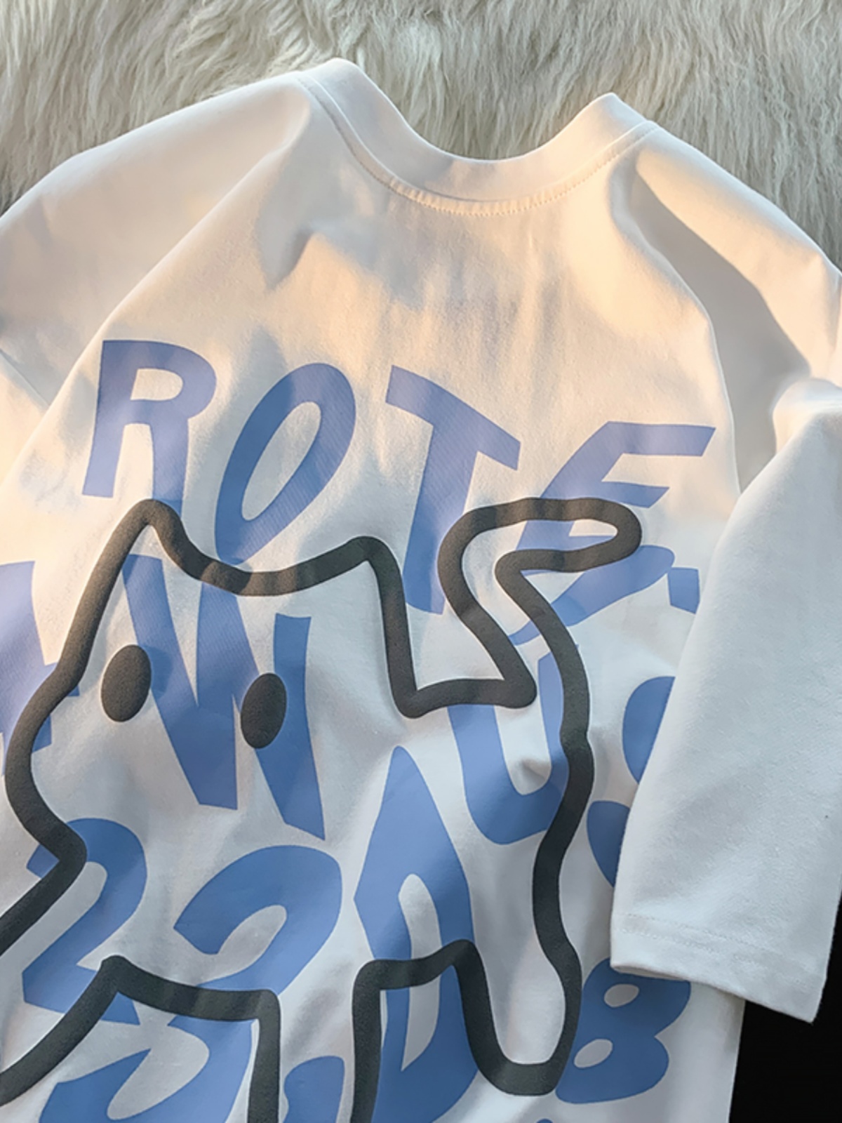 Plus-Size Unisex Cotton Short-Sleeve T-Shirt with Letter Print - Trendy Loose-Fitting Couple's Top for Casual Y2K Style Plus-Size Unisex Cotton Short-Sleeve T-Shirt with Letter Print - Trendy Loose-Fitting Couple's Top for Casual Y2K Style