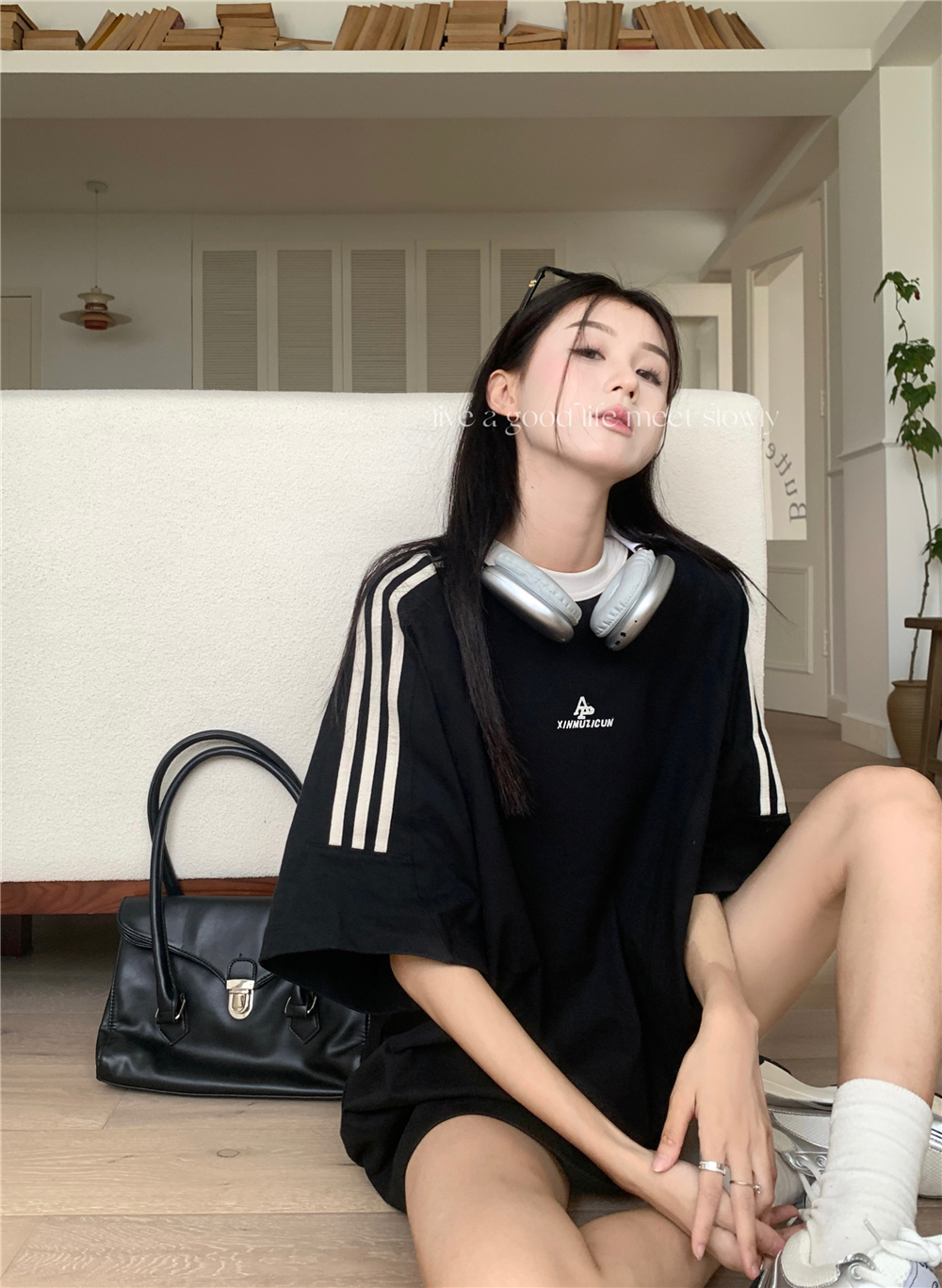 Plus Size Women's American Retro Color-Blocked Striped Casual Cotton Short Sleeve T-Shirt - Loose Fit Mid-Length Top Plus Size Women's American Retro Color-Blocked Striped Casual Cotton Short Sleeve T-Shirt - Loose Fit Mid-Length Top