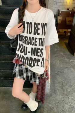 Plus Size Women's American Retro Letter Print Short Sleeve T-Shirt - Loose Fit Cotton Streetwear Top