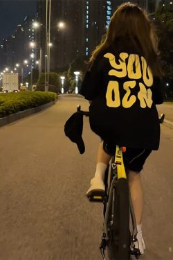 Plus Size Women's American Retro Quirky Letter Short Sleeve T-Shirt - Loose Fit High Street Style