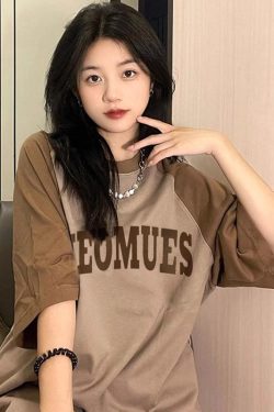 Plus Size Women's American Vintage Pure Cotton Raglan Short-Sleeve T-Shirt - Chic Loose Design, Niche Hong Kong Style