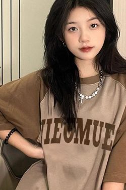 Plus Size Women's American Vintage Pure Cotton Raglan Short-Sleeve T-Shirt - Chic Loose Design, Niche Hong Kong Style