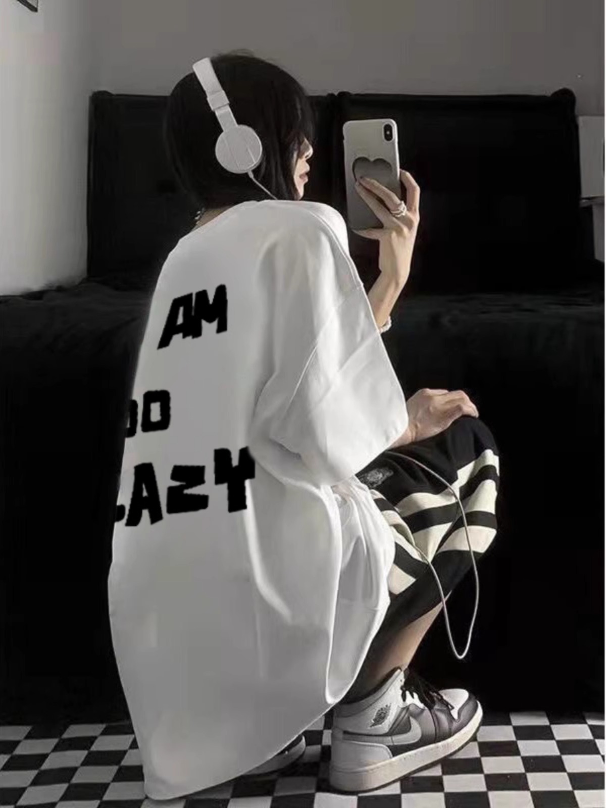 Plus Size Women's Retro American Style Loose Fit Short Sleeve Cotton T-Shirt - Trendy Casual Top for Everyday Wear Plus Size Women's Retro American Style Loose Fit Short Sleeve Cotton T-Shirt - Trendy Casual Top for Everyday Wear