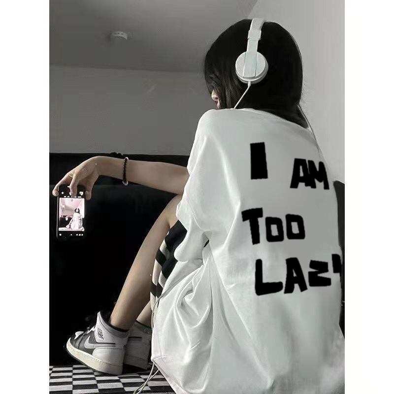 Plus Size Women's Retro American Style Loose Fit Short Sleeve Cotton T-Shirt - Trendy Casual Top for Everyday Wear Plus Size Women's Retro American Style Loose Fit Short Sleeve Cotton T-Shirt - Trendy Casual Top for Everyday Wear