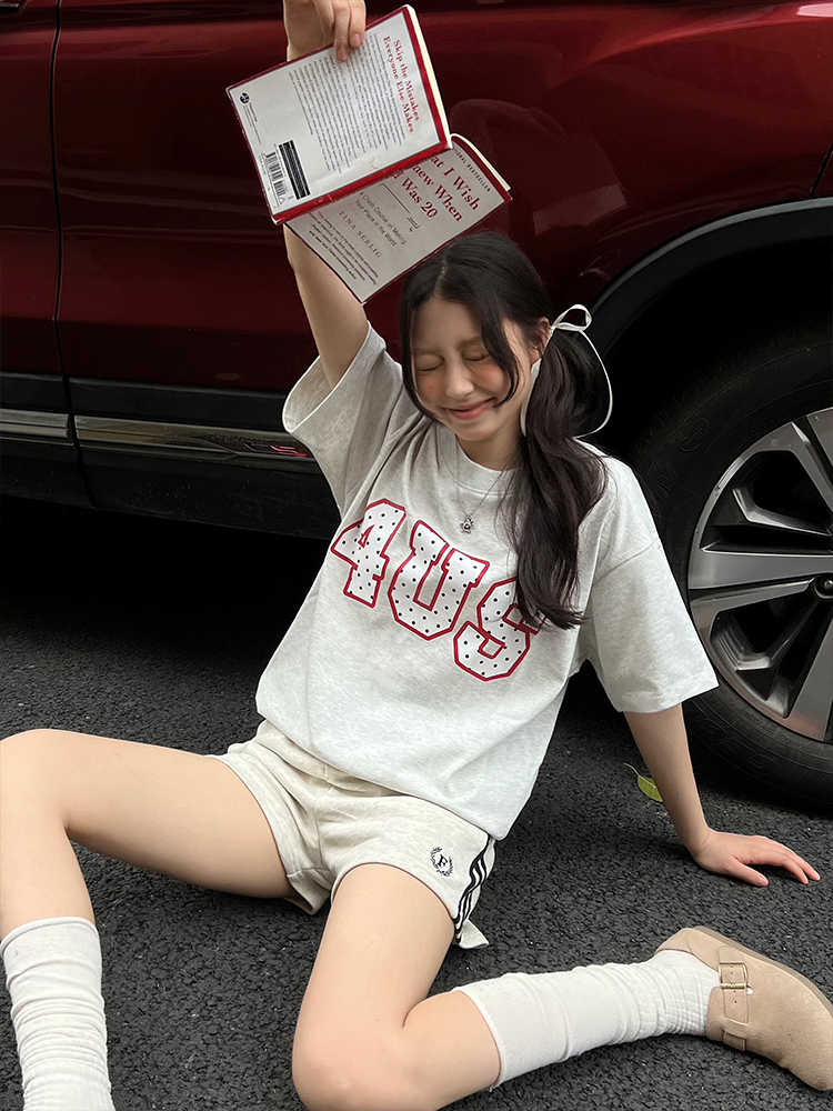 Polka Dot Print Short Sleeve T-Shirt - Loose Fit, Casual Couple Style, Spring Summer Fashion Trend Polka Dot Print Short Sleeve T-Shirt - Loose Fit, Casual Couple Style, Spring Summer Fashion Trend