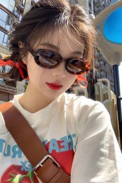 Pure Cotton Retro Tomato Fruit Print Short Sleeve T-Shirt for Men and Women, Plus Size Loose Round Neck, Casual Couple Style