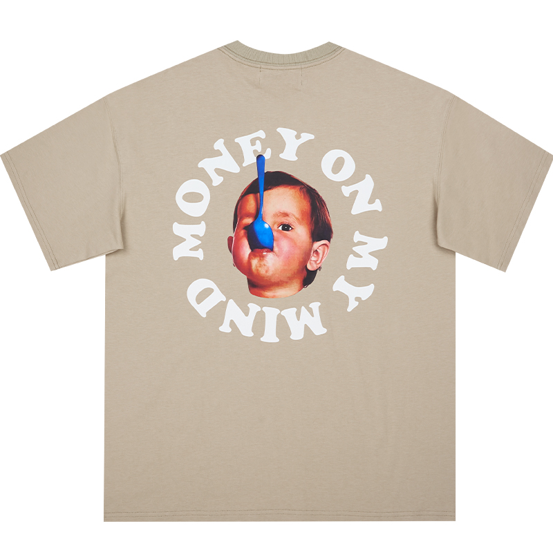 Pure Cotton Short Sleeve T-Shirt in Circular Letter Design - Inspired by 90s Y2K Style, Perfect for Casual Wear Pure Cotton Short Sleeve T-Shirt in Circular Letter Design - Inspired by 90s Y2K Style, Perfect for Casual Wear