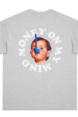 Pure Cotton Short Sleeve T-Shirt in Circular Letter Design - Inspired by 90s Y2K Style, Perfect for Casual Wear