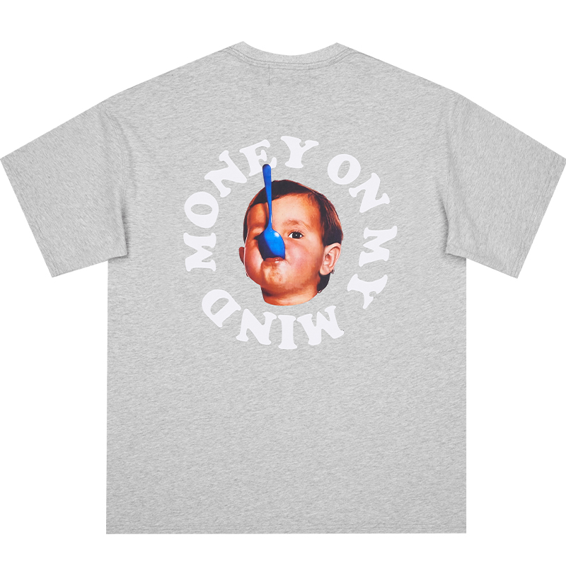 Pure Cotton Short Sleeve T-Shirt in Circular Letter Design - Inspired by 90s Y2K Style, Perfect for Casual Wear Pure Cotton Short Sleeve T-Shirt in Circular Letter Design - Inspired by 90s Y2K Style, Perfect for Casual Wear