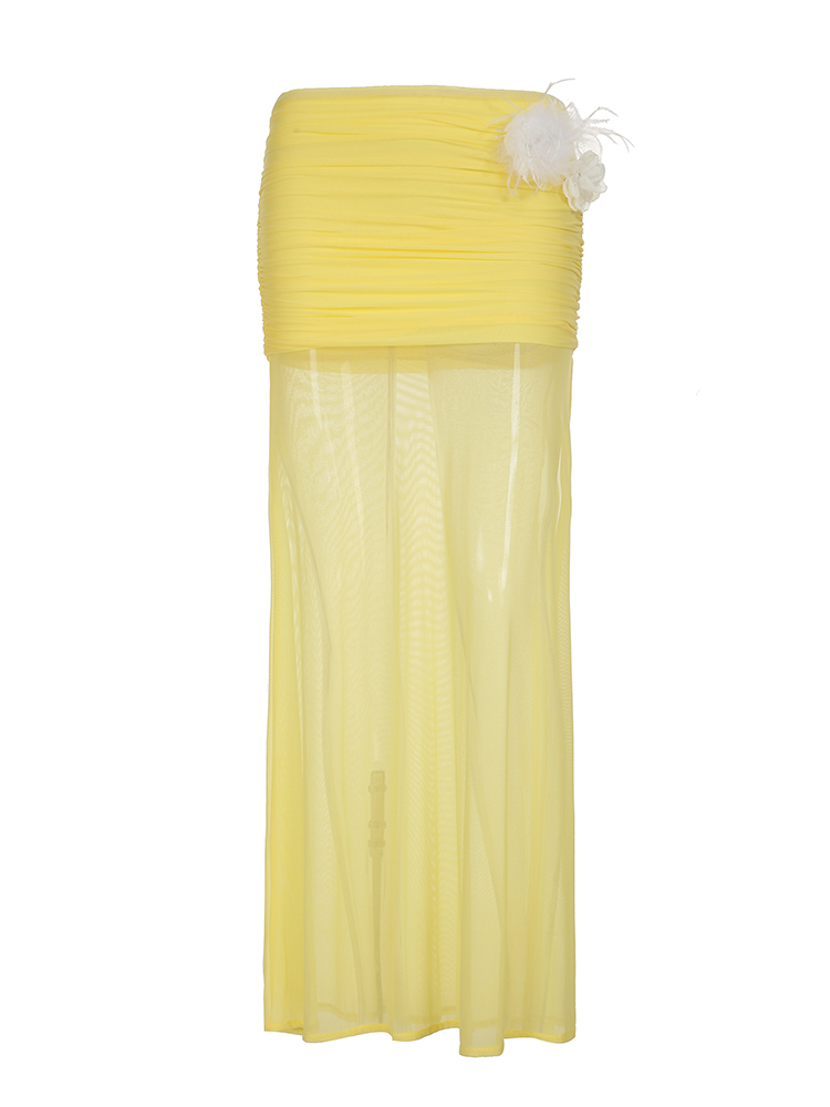 Pure Desire Blue Floral Mesh Lace Spliced Bodycon Skirt - Summer Vacation Style, Three-Dimensional Design, Trendy Y2K Fashion Pure Desire Blue Floral Mesh Lace Spliced Bodycon Skirt - Summer Vacation Style, Three-Dimensional Design, Trendy Y2K Fashion