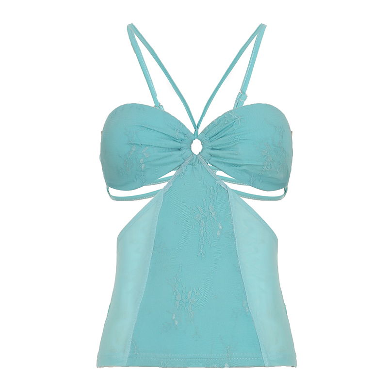 Pure Desire Blue Floral Mesh Lace Spliced Bodycon Skirt - Summer Vacation Style, Three-Dimensional Design, Trendy Y2K Fashion Pure Desire Blue Floral Mesh Lace Spliced Bodycon Skirt - Summer Vacation Style, Three-Dimensional Design, Trendy Y2K Fashion