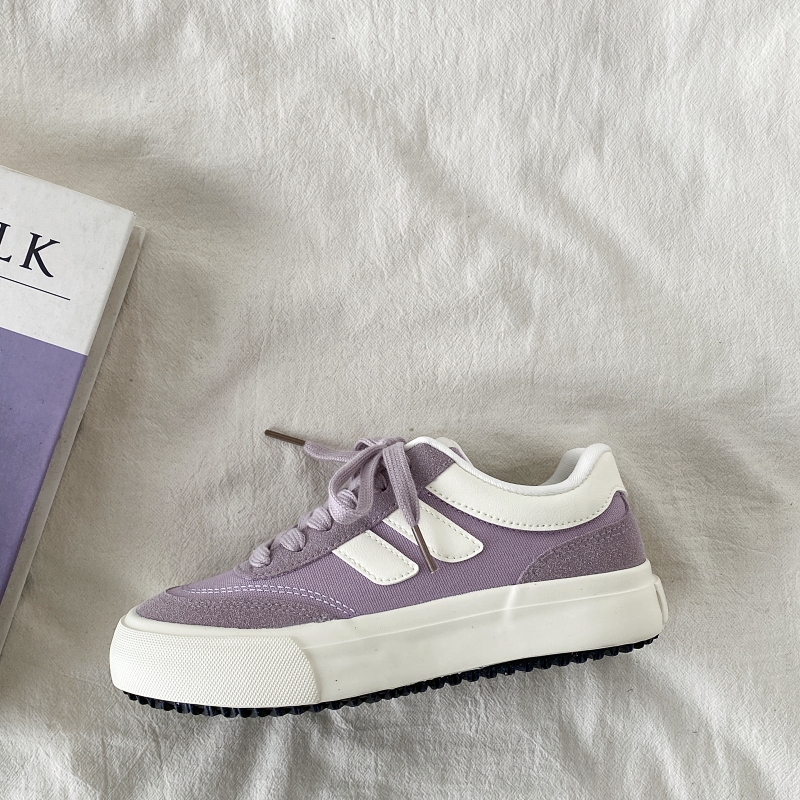 Purple Canvas Sneakers for Women, 2025 Spring Summer Thick-Soled Casual Shoes, Breathable White Student Sneakers Purple Canvas Sneakers for Women, 2025 Spring Summer Thick-Soled Casual Shoes, Breathable White Student Sneakers