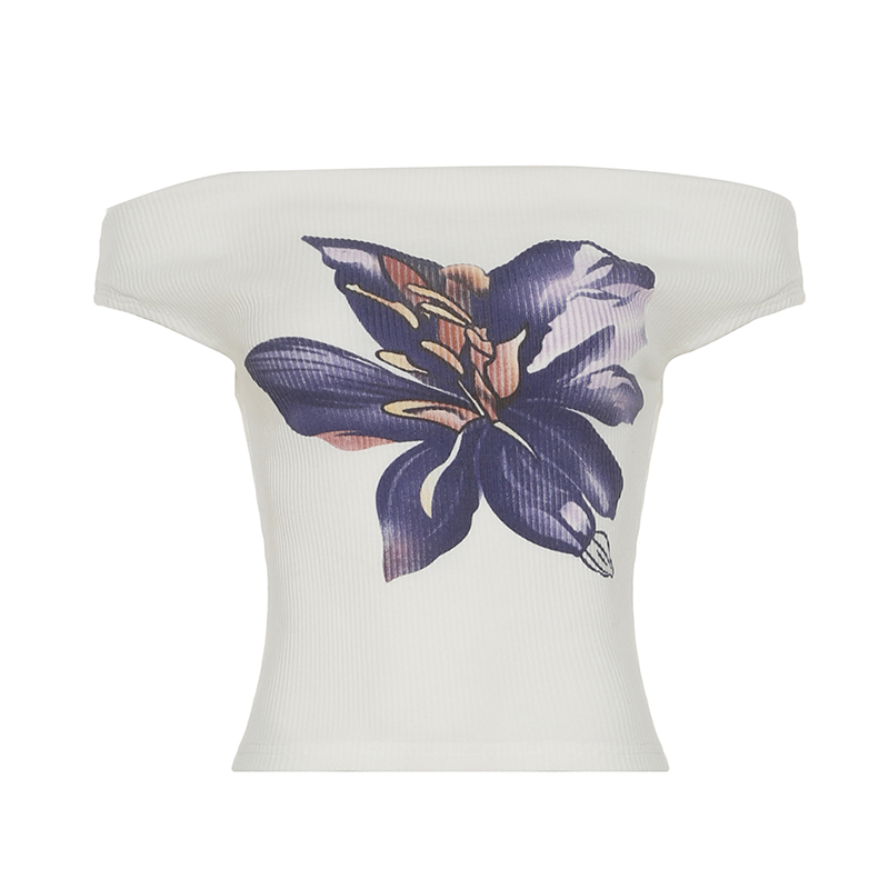 Purple Charm Printed Irregular Hem Mermaid Long Skirt with Elegant Neck Tie Top Set - Y2K Inspired Fashion Outfit Purple Charm Printed Irregular Hem Mermaid Long Skirt with Elegant Neck Tie Top Set - Y2K Inspired Fashion Outfit