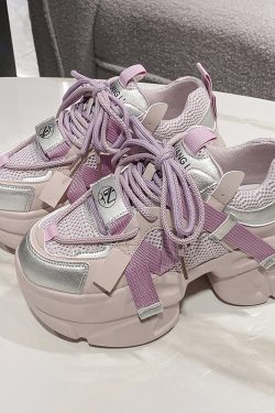 Purple Dad Shoes for Women - Thick-Soled Height-Increasing 8CM Casual Sports Sneakers for Spring and Autumn 2024