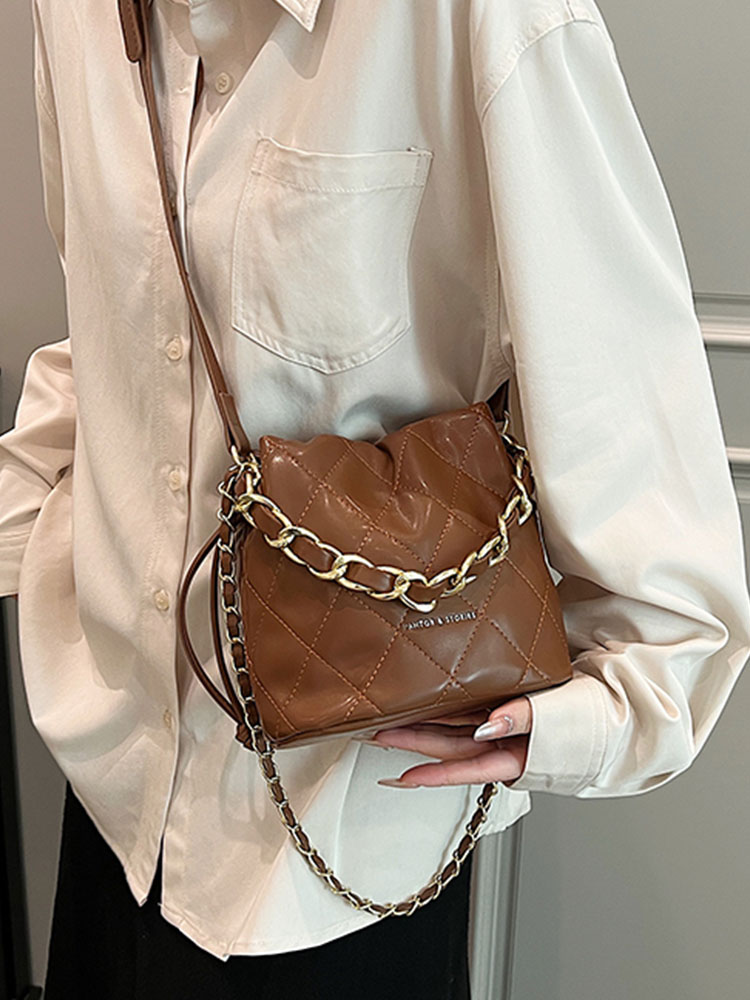 Quilted Bucket Bag for Women - Niche Fashion Chanel-Style Crossbody for Autumn/Winter 2025, Versatile High-End Design Quilted Bucket Bag for Women - Niche Fashion Chanel-Style Crossbody for Autumn/Winter 2025, Versatile High-End Design