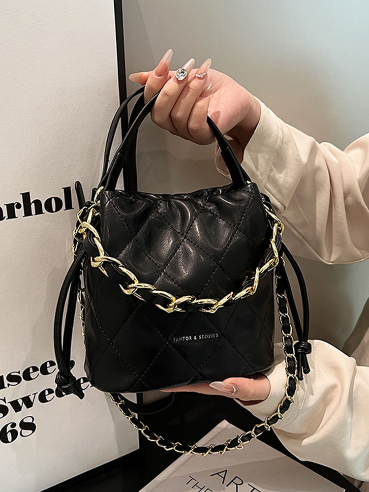 Quilted Bucket Bag for Women - Niche Fashion Chanel-Style Crossbody for Autumn/Winter 2025, Versatile High-End Design Quilted Bucket Bag for Women - Niche Fashion Chanel-Style Crossbody for Autumn/Winter 2025, Versatile High-End Design
