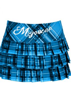 Rainbow Color Multi-Layer Pleated Mini Skirt - Plaid Versatile Street Style Hot Girl Dance Skirt