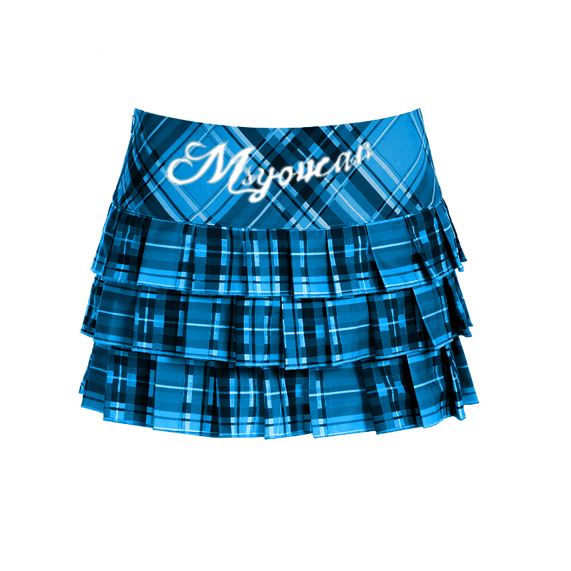 Rainbow Color Multi-Layer Pleated Mini Skirt - Plaid Versatile Street Style Hot Girl Dance Skirt Rainbow Color Multi-Layer Pleated Mini Skirt - Plaid Versatile Street Style Hot Girl Dance Skirt