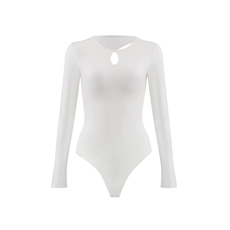 Red Hollow Out Round Neck Bodysuit for Women - Sexy Backless Long Sleeve Tight T-Shirt with Chest Pad - Y2K Fashion Red Hollow Out Round Neck Bodysuit for Women - Sexy Backless Long Sleeve Tight T-Shirt with Chest Pad - Y2K Fashion